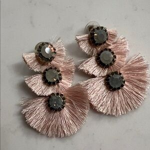 Elegant Pink Tassel Earrings